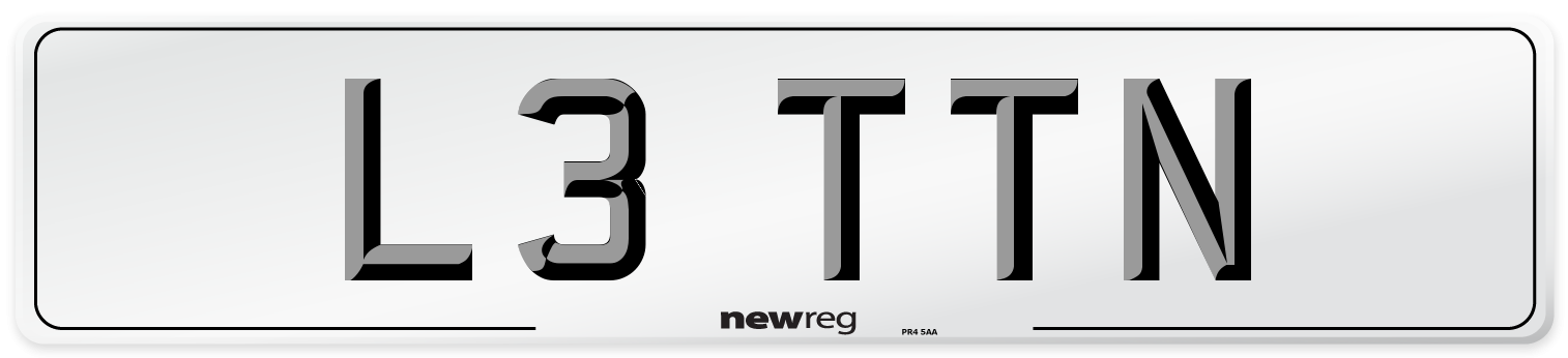 L3 TTN Number Plate from New Reg